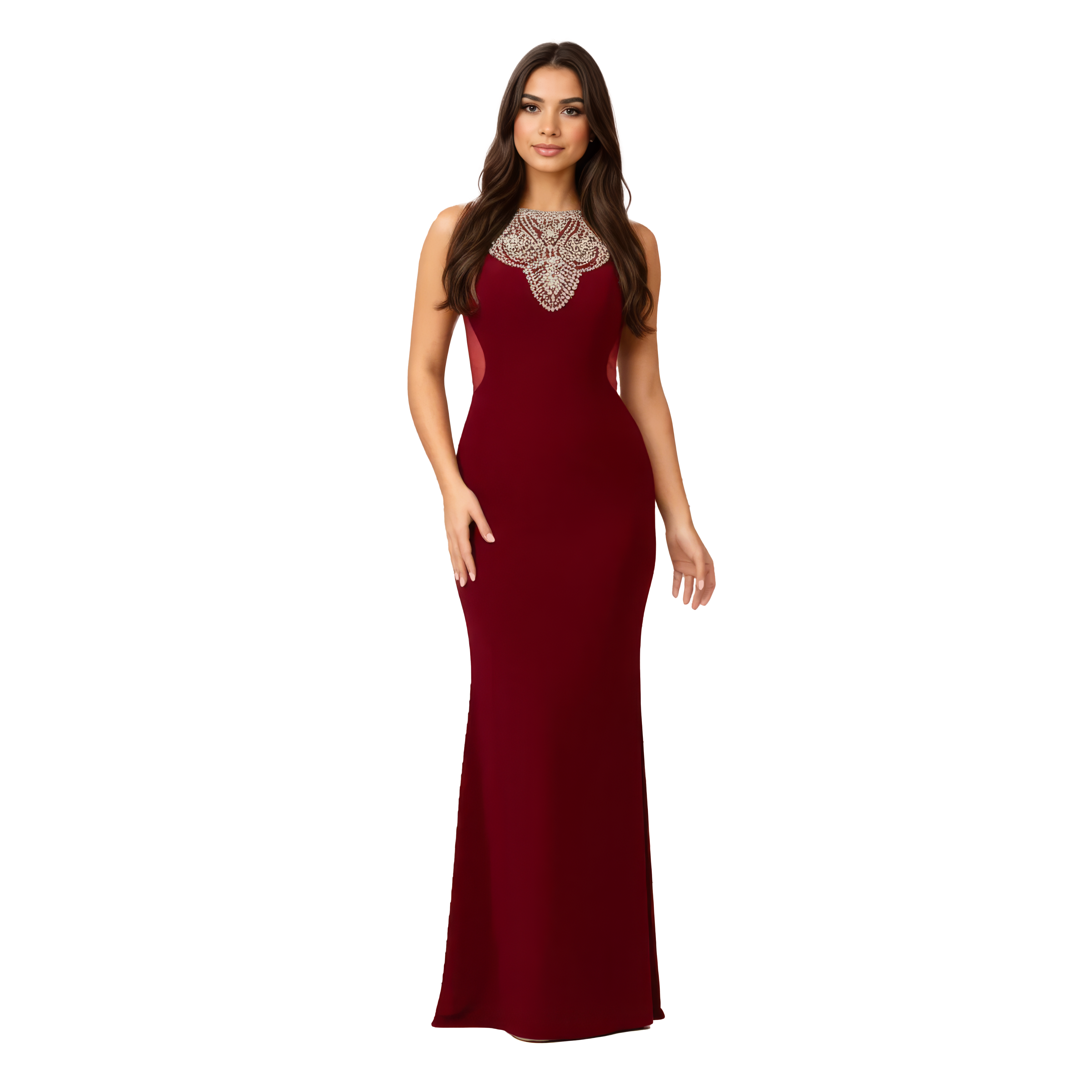Sleeveless Maxi Fitted Mermaid Dress