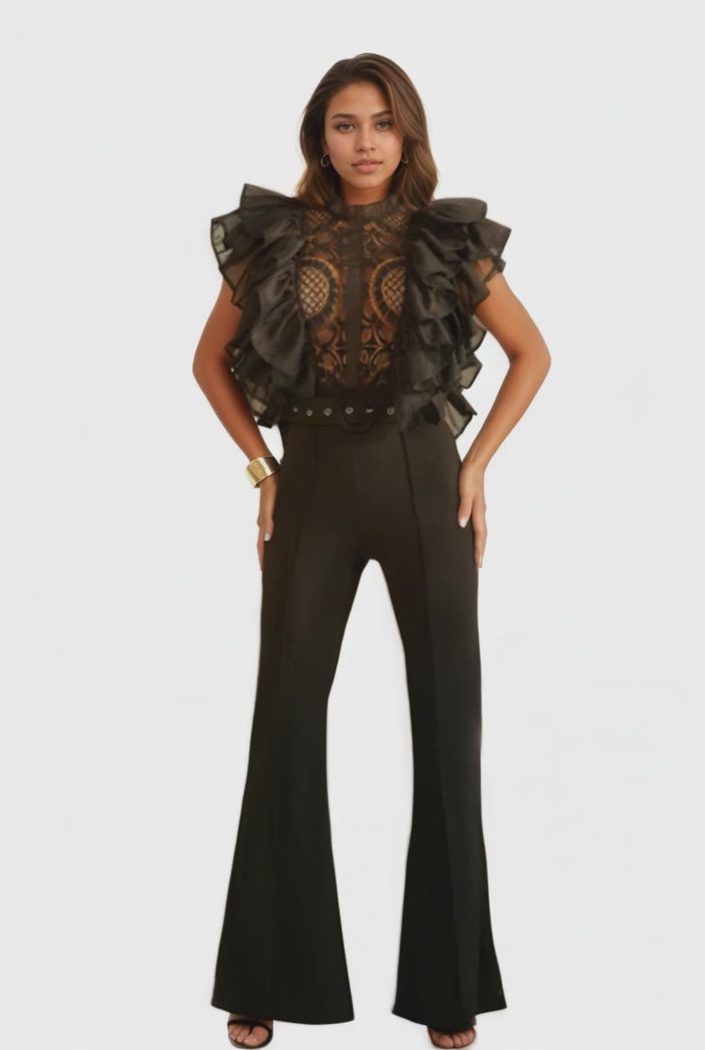 Ruffled Lace Jumpsuit