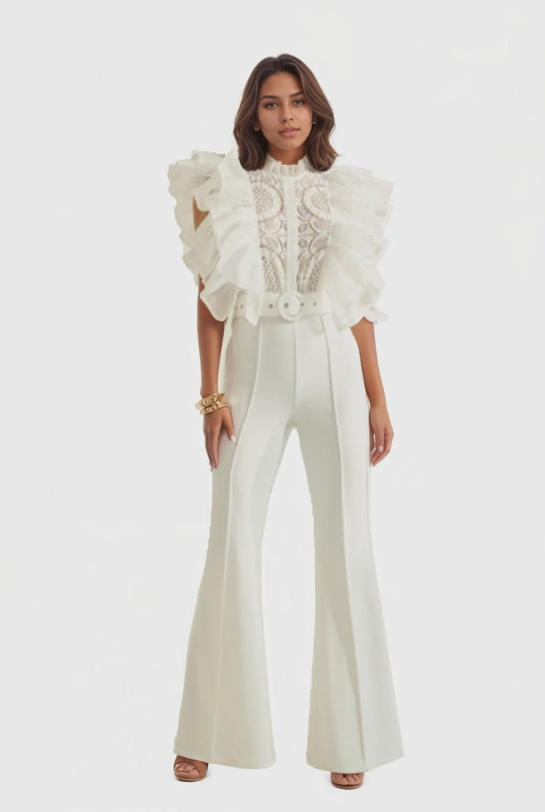 Ruffled Lace Jumpsuit