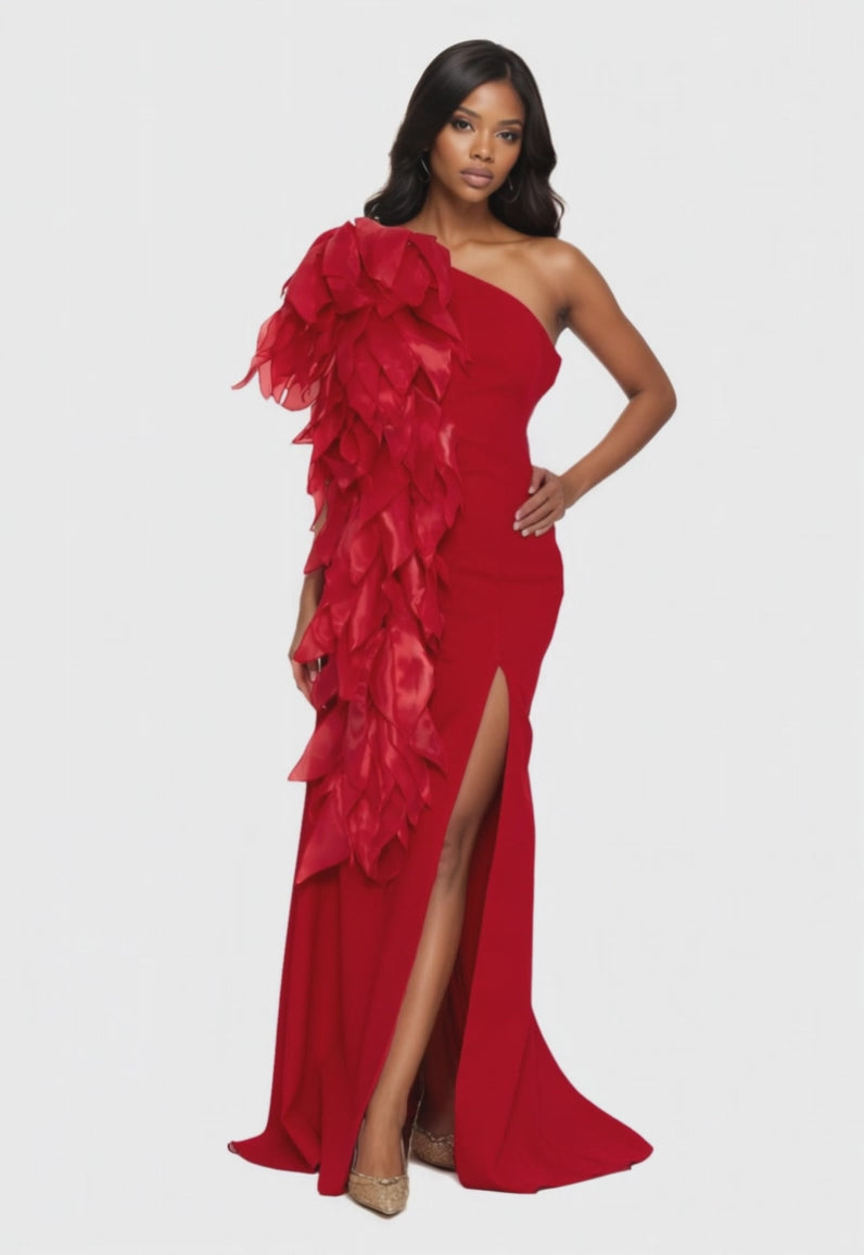 One Shoulder Maxi Viscose Mermaid Dress