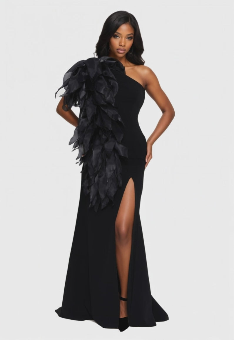 One Shoulder Maxi Viscose Mermaid Dress