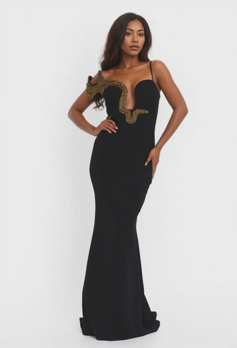 One Shoulder Maxi Viscose Mermaid Dress