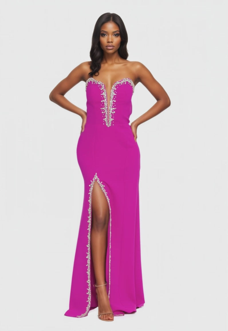 Strapless Maxi Viscose Mermaid Dress