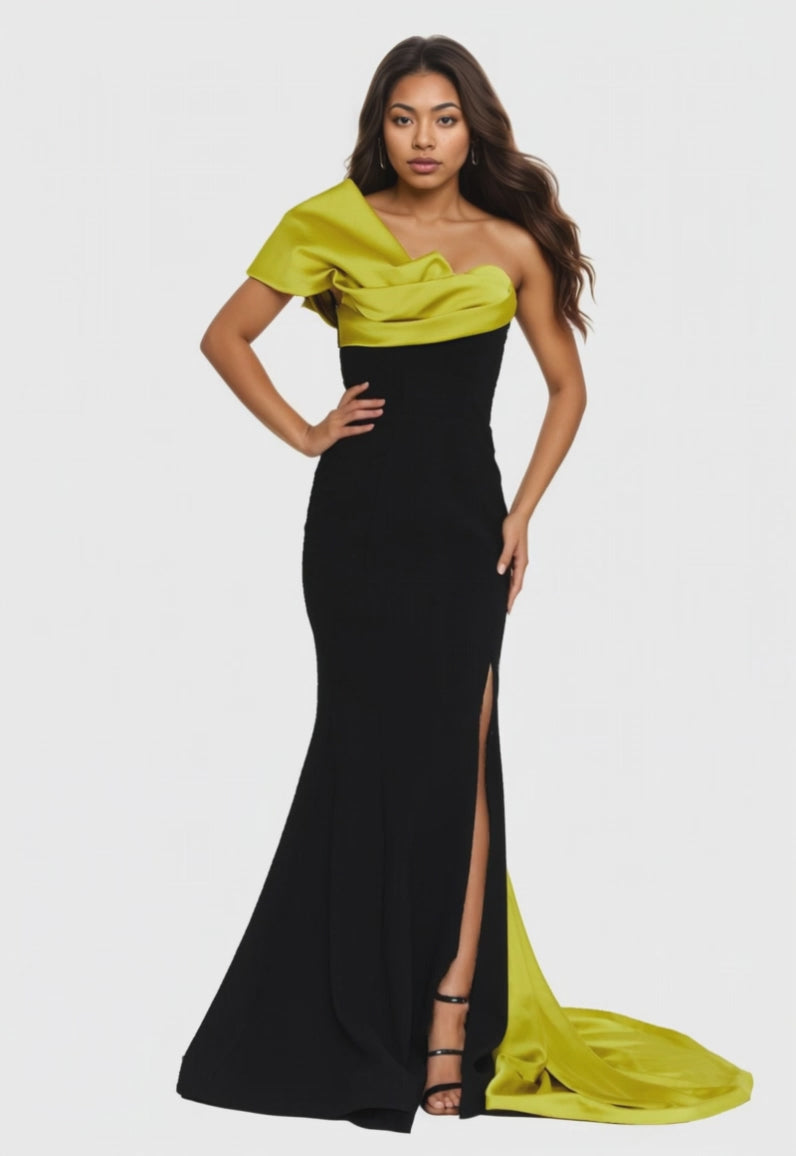 One Shoulder Maxi Viscose Mermaid Dress