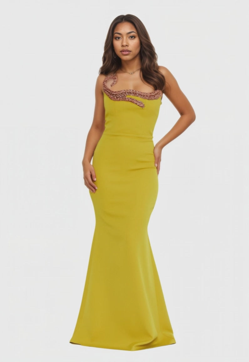 Strapless Maxi Viscose Mermaid Dress